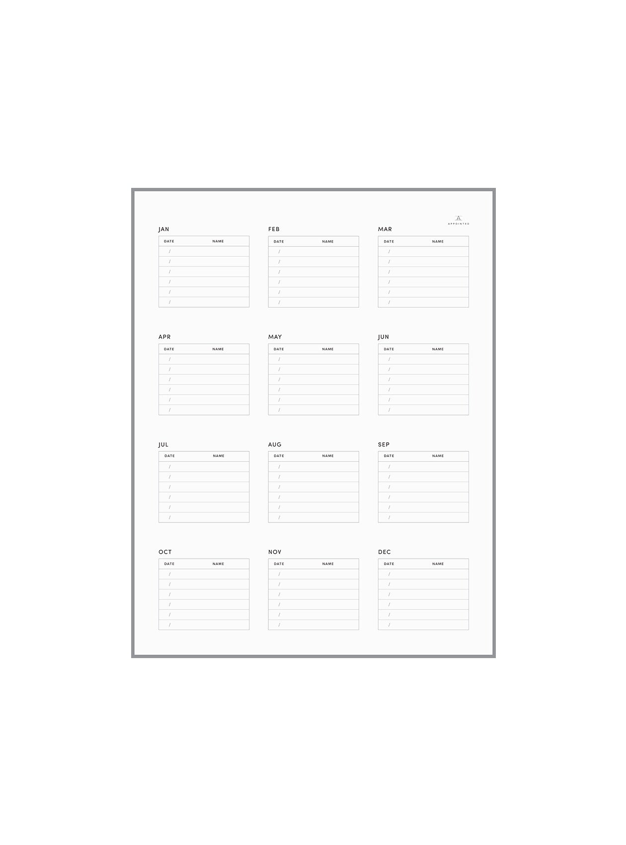 Schedule & Planning Perpetual Day Tracker Digital Download