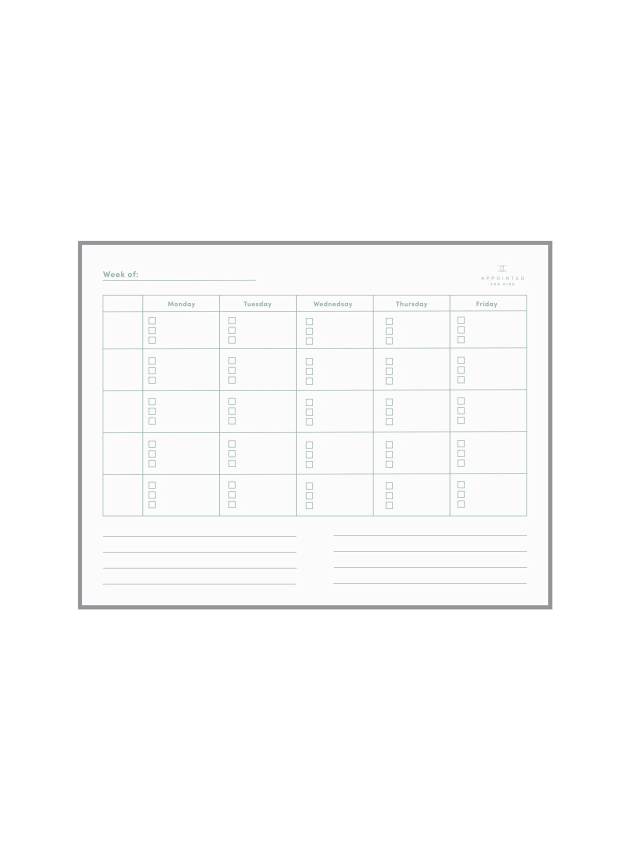 Kids Weekly Planning