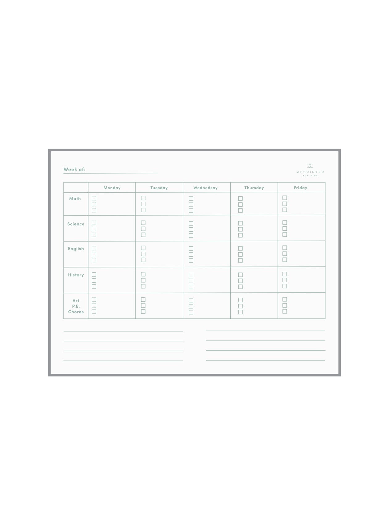 Kids School Planning