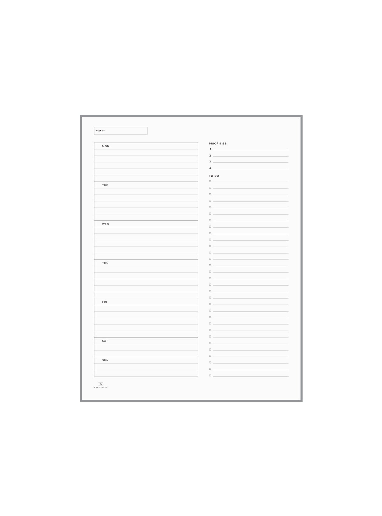 Weekly Planning