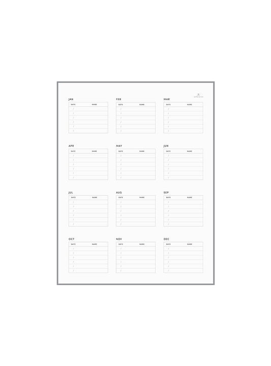 Schedule & Planning Perpetual Day Tracker Digital Download