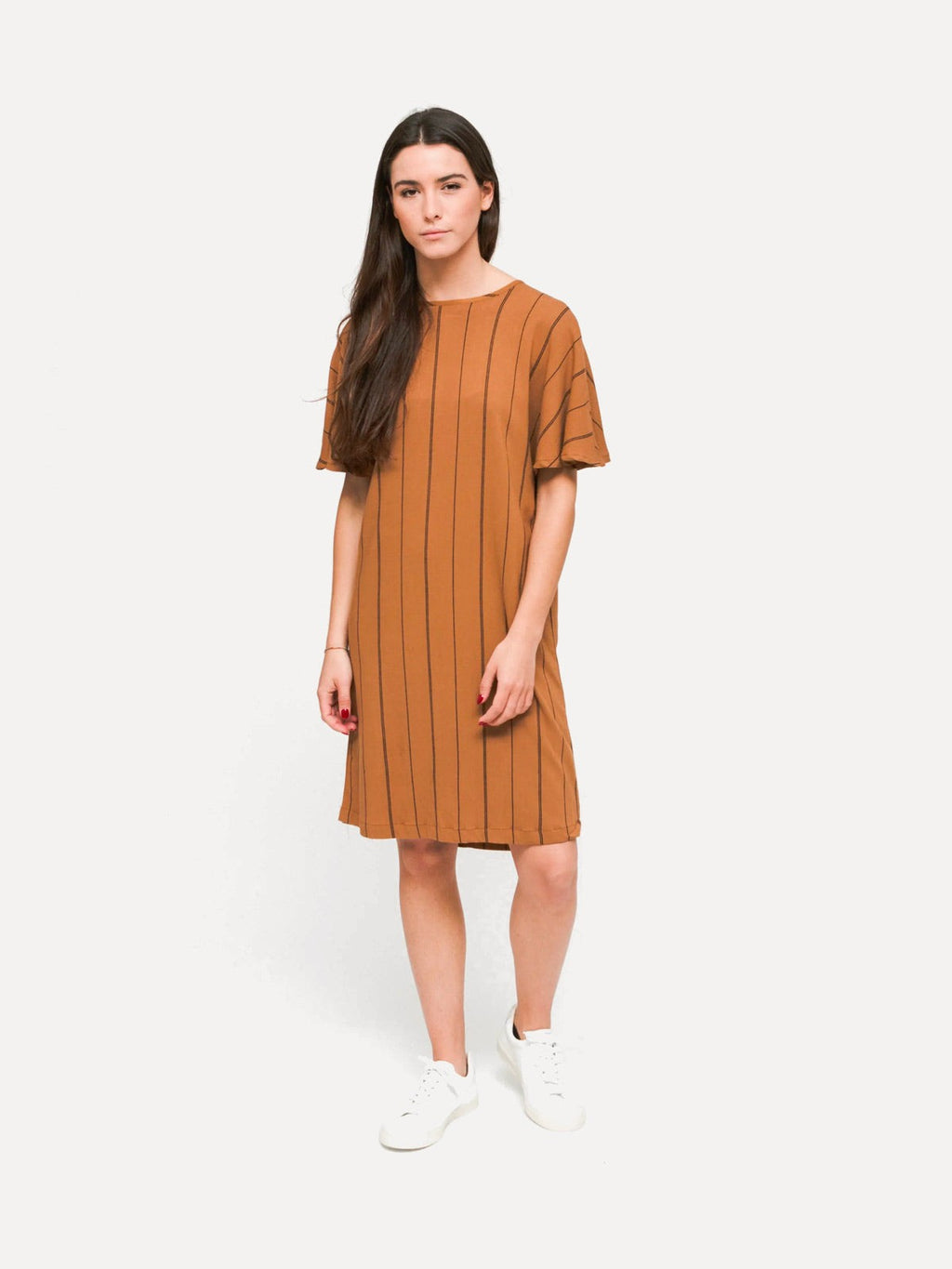 Byron Printed Dress - Brown Sugar Black
