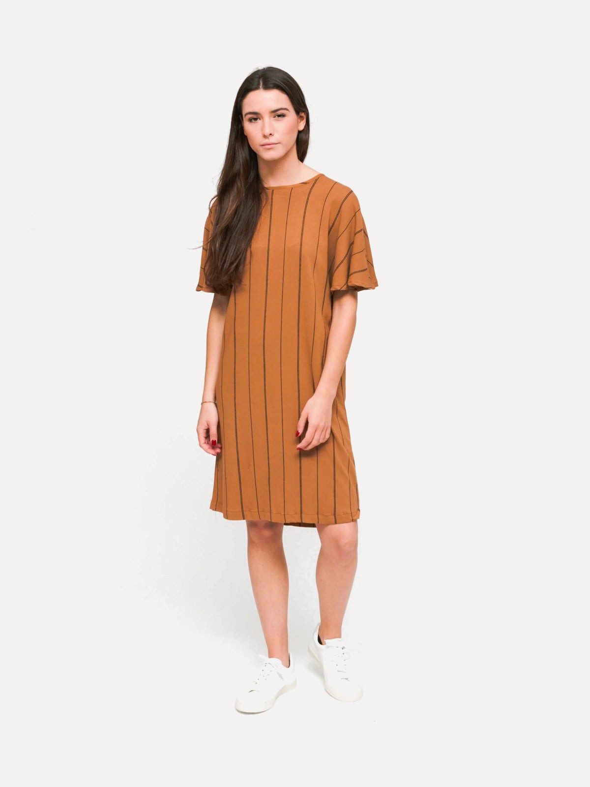 Byron Printed Dress - Brown Sugar Black