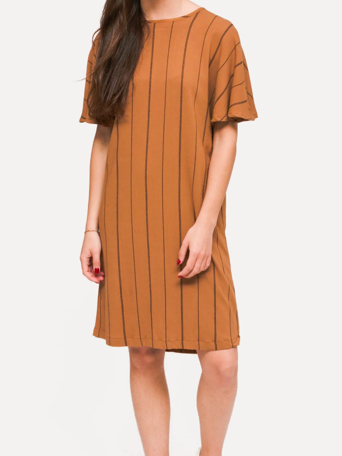 Byron Printed Dress - Brown Sugar Black