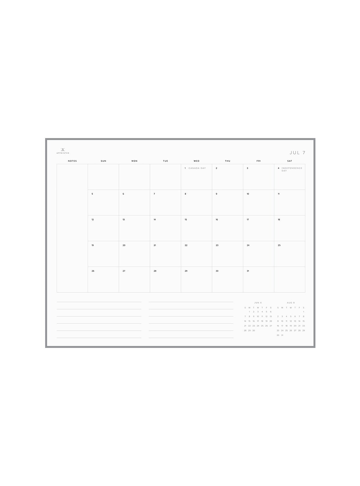 Month Planning (July - December 2026)