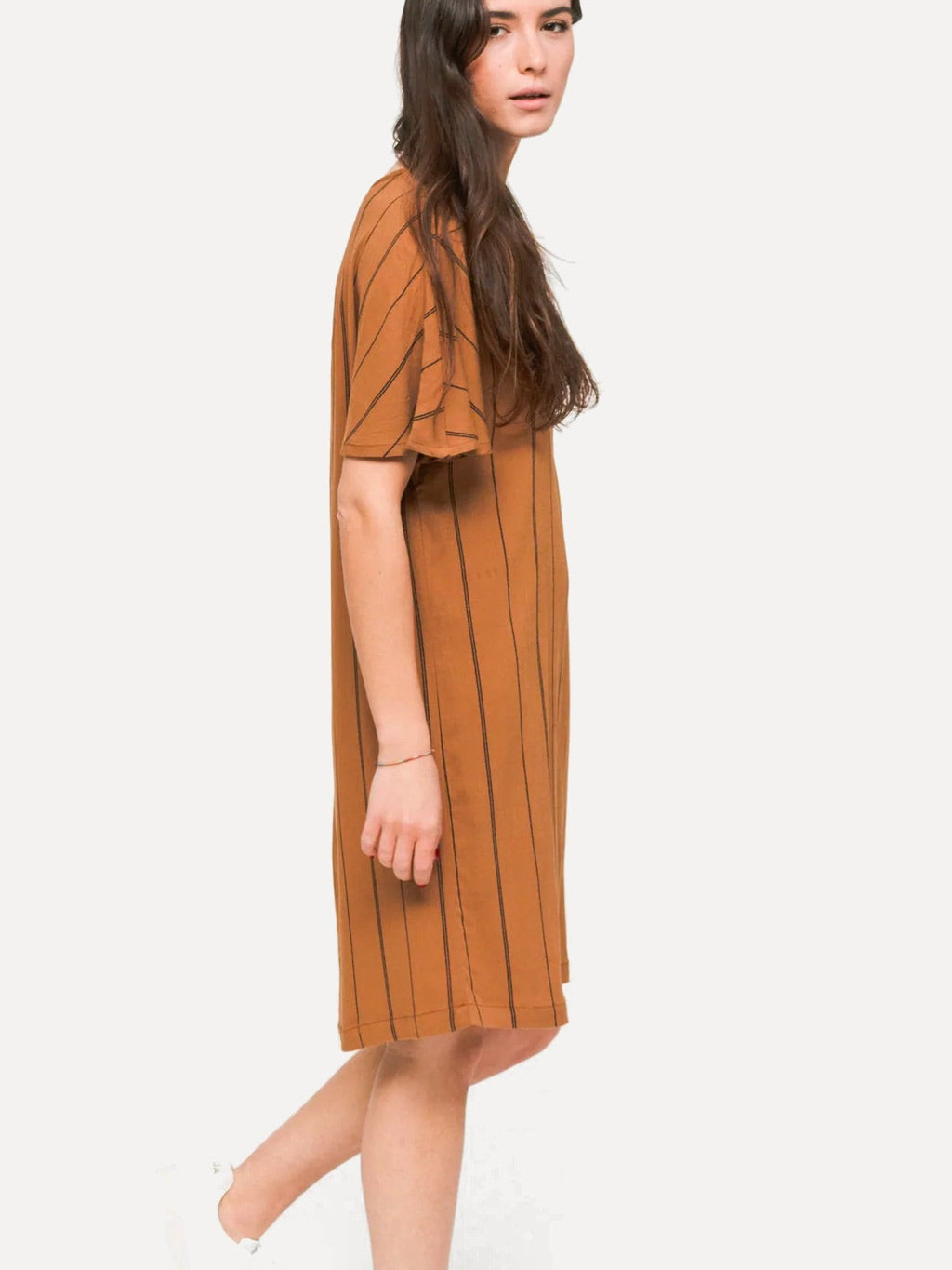 Byron Printed Dress - Brown Sugar Black