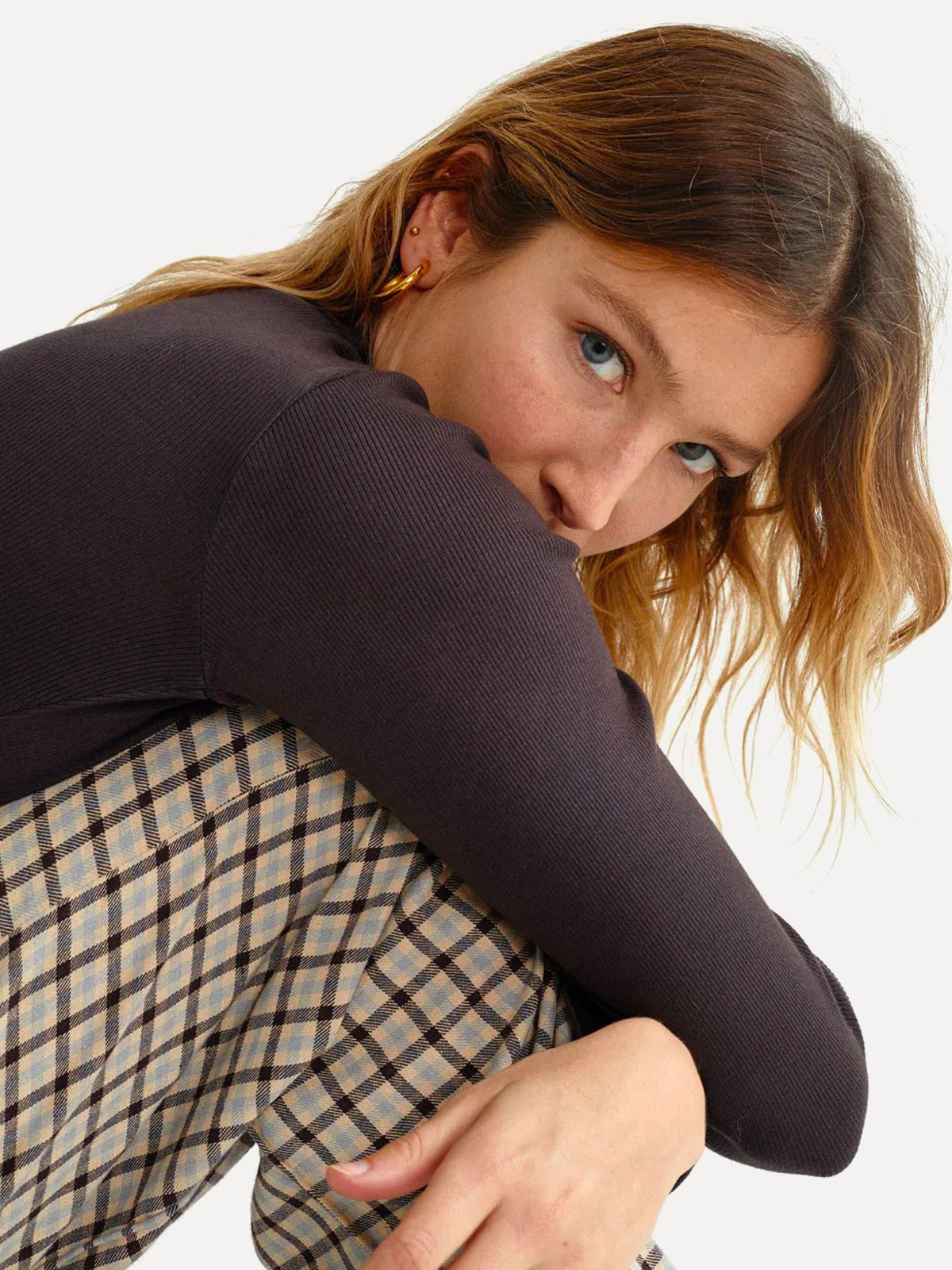 Rib Aine LS Top - Chocolate